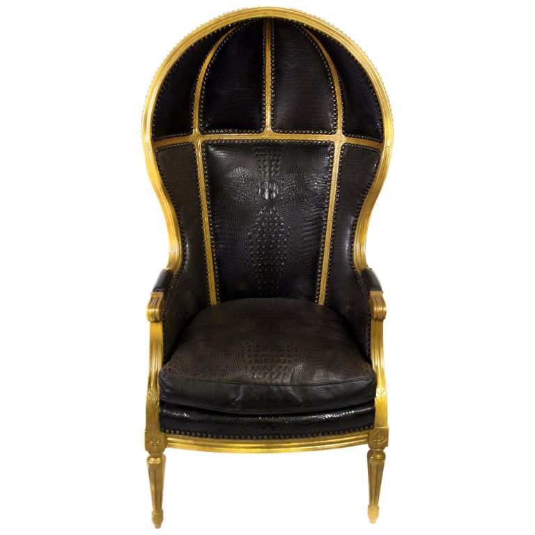 Leather porter's chair, early 20th century, offered by Naked Modernism