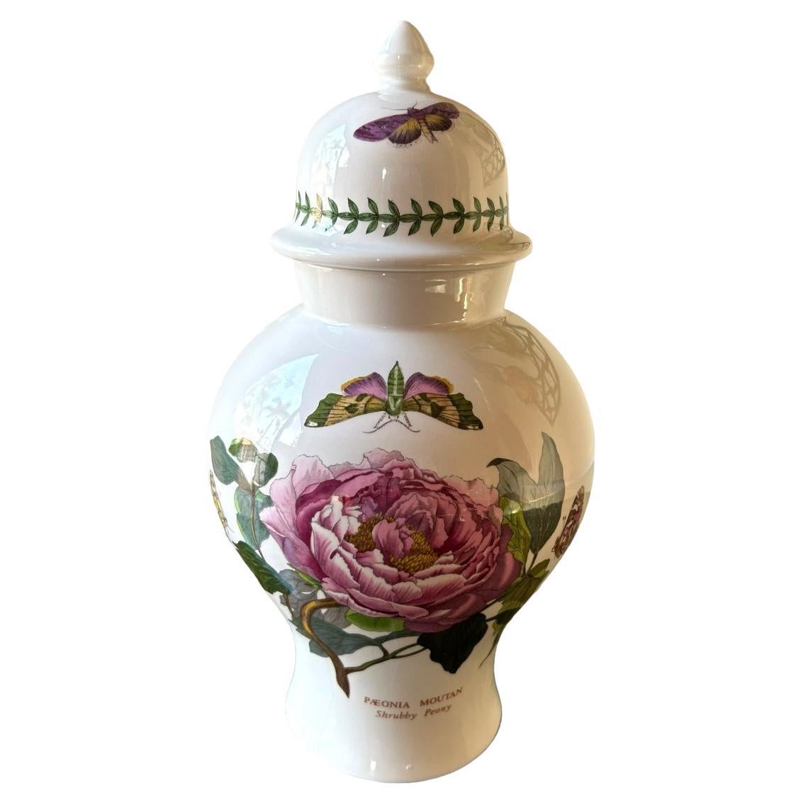 Vintage Portmeirion Botanical Garden “Peony” Porcelain Ginger Jar For Sale