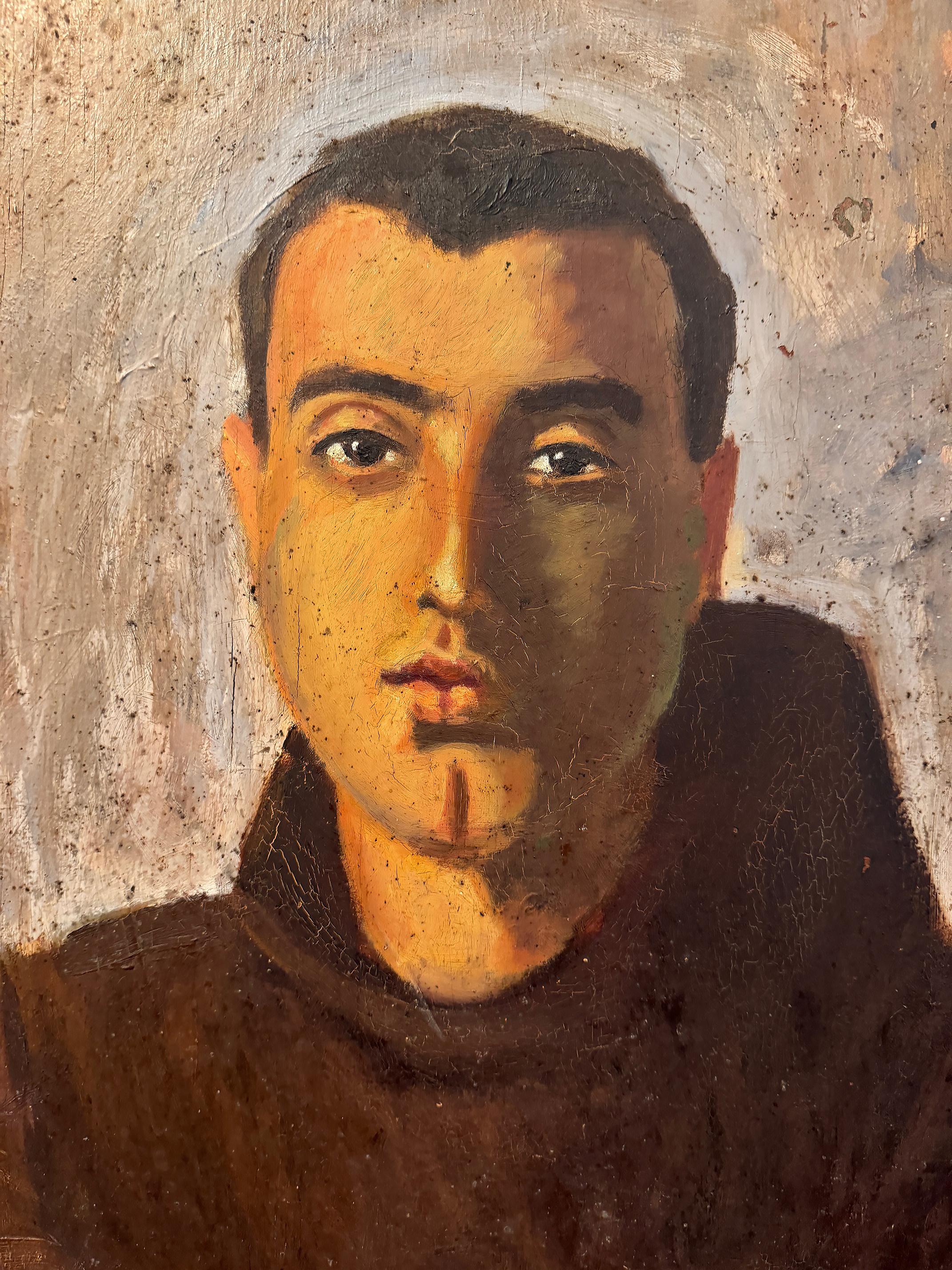Vintage Portrait Painting of an Italian Franciscan Friar Priest, Procida, Italy 

Offered for sale is a vintage portrait of an Italian Franciscan friar or priest. Handsome. The painting is on board and has a lovely aged patina. The portrait was