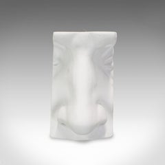 Vintage Portrait Sculpture, English, Plaster, Haut Relief, Nose, 20th Century