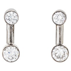 Vintage-Ohrringe aus Portugal mit 0,80 Karat Diamanten, 9-karätiges Weißgold, Tropfform, edler Schmuck