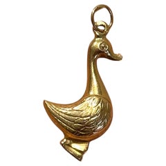 Vintage Portuguese 19.2 Karat Gold Duck Pendant Charm