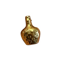 Vintage Portuguese 19.2 Karat Gold Flask Pendant Charm