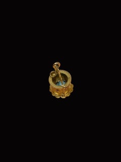 Vintage Portuguese 19.2 Karat Gold Turquoise Well Pendant Charm