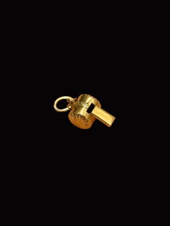 Vintage Portuguese 19.2 Karat Gold Whistle Pendant Charm