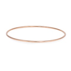 Bracciale rigido vintage portoghese da 2 mm, oro rosa 19k, 8", gioiello di pregio da collezione