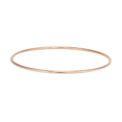 Vintage Portuguese 2mm Bangle Bracelet 19k Rose Gold 8" Estate Fine Jewelry