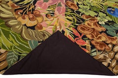 Vintage Portuguese Aubusson Needlepoint Multicolor Wool Rug