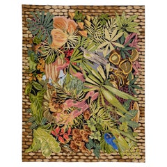Portugiesischer Aubusson-Wollteppich mit mehrfarbiger Gobelinstickerei