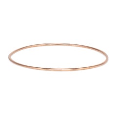 Vintage Portuguese Bangle Bracelet 19k Rose Gold 8" Estate Fine Jewelry