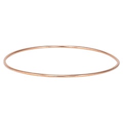 Vintage Portuguese Bangle Bracelet 19k Rose Gold 8" Estate Fine Jewelry