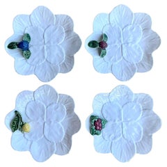 Vintage Portuguese Bordallo Pinheiro Appetizer Plates - Set of 4