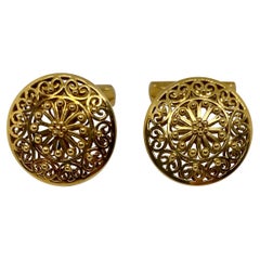 Boutons de manchette portugais vintage en or massif .800 "19,2 carats"