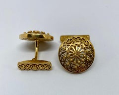 Vintage Portuguese Cufflinks in Solid .800 '19.2 Karat' Gold