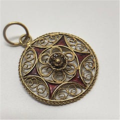 Vintage Portuguese Gold Filigree Star Pendent Charm
