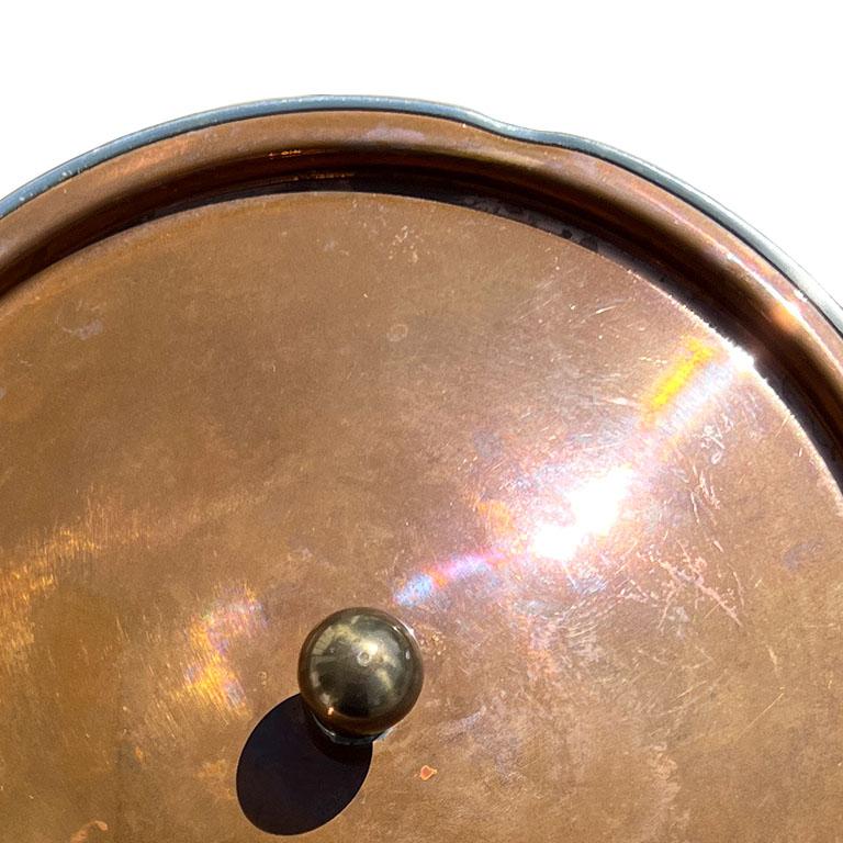 20th Century Vintage Portuguese Insulated Copper & Brass Ice Bucket with Lid Douro Portugal