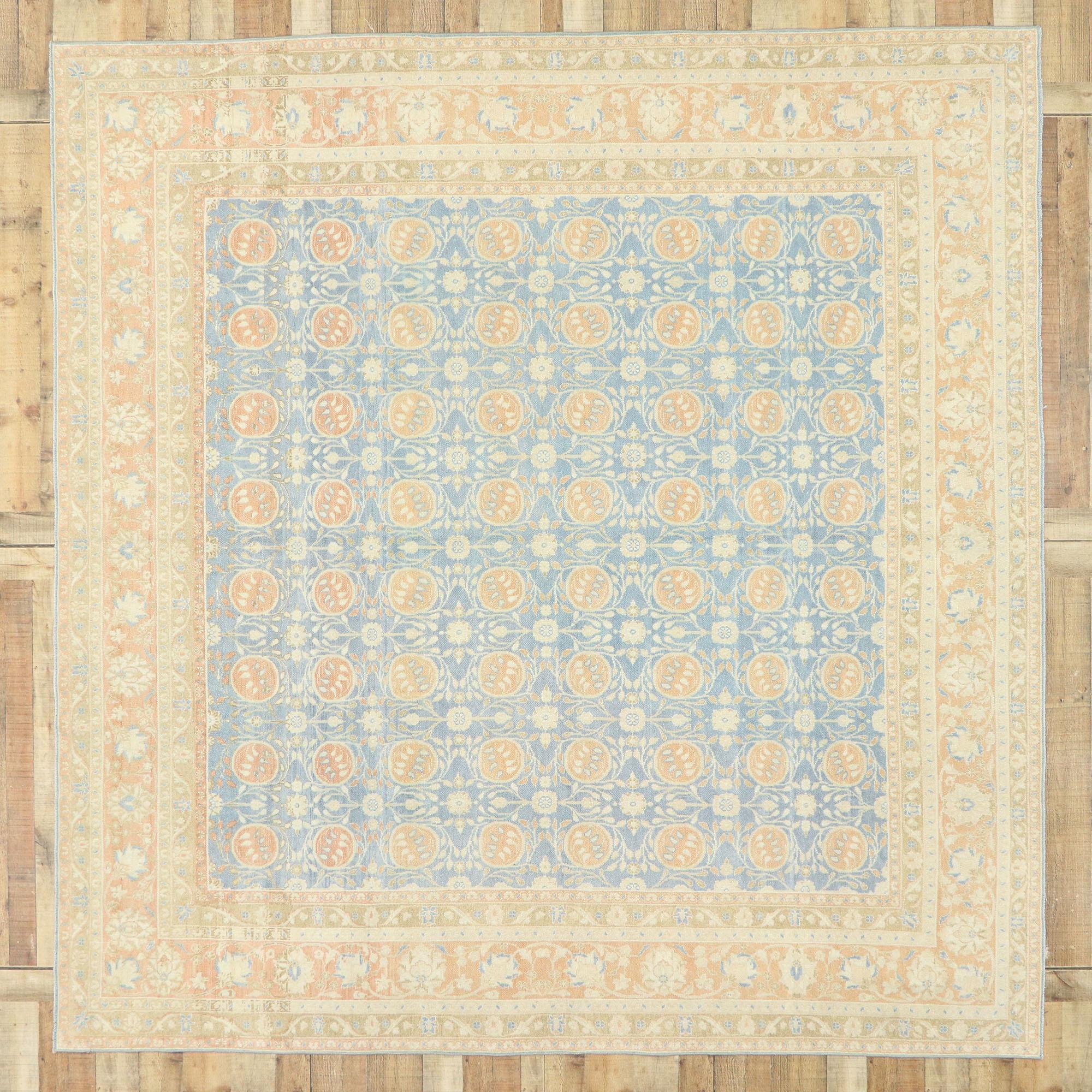 Wool Vintage Portuguese Khotan Style Rug with Italian Mediterranean Style For Sale