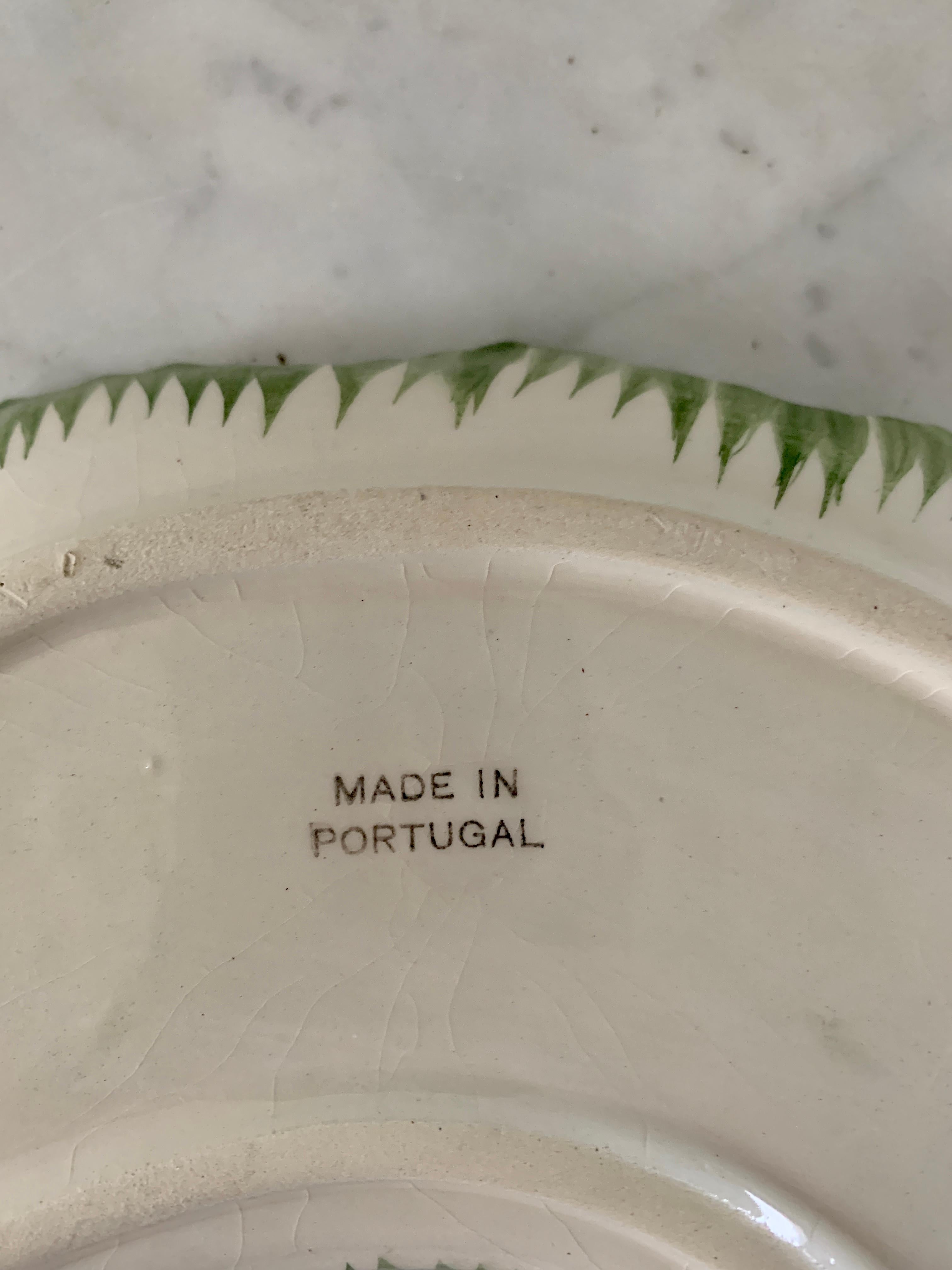 Vintage Portuguese Majolica Cabbage Plates, Set of Six 2