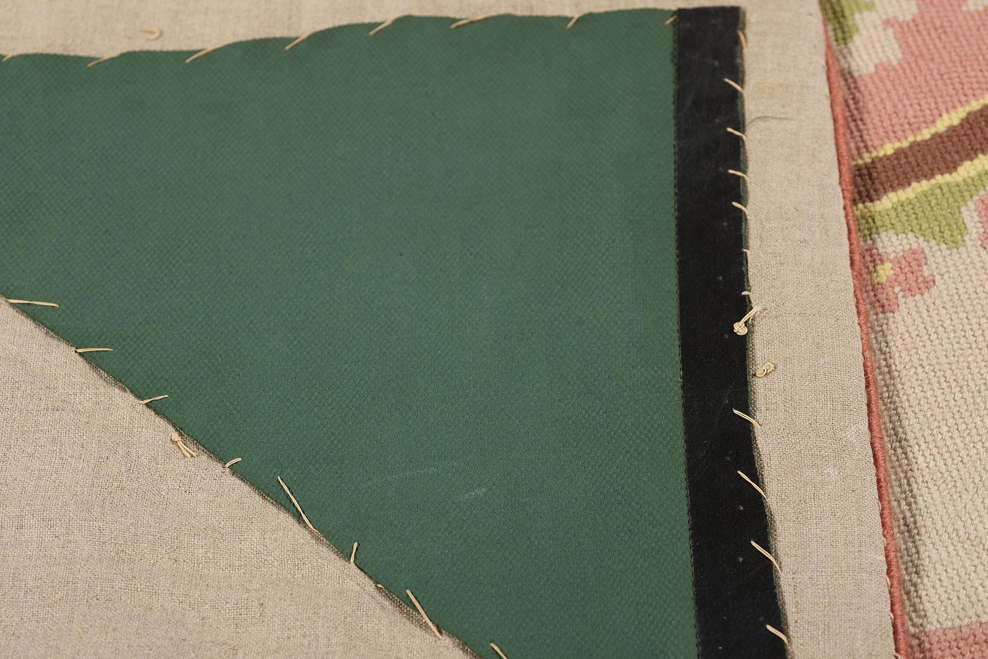 Alfombra portuguesa vintage de punto de aguja Arraiolos, 05'02 x 05'02 en Bueno estado para la venta en Dallas, TX