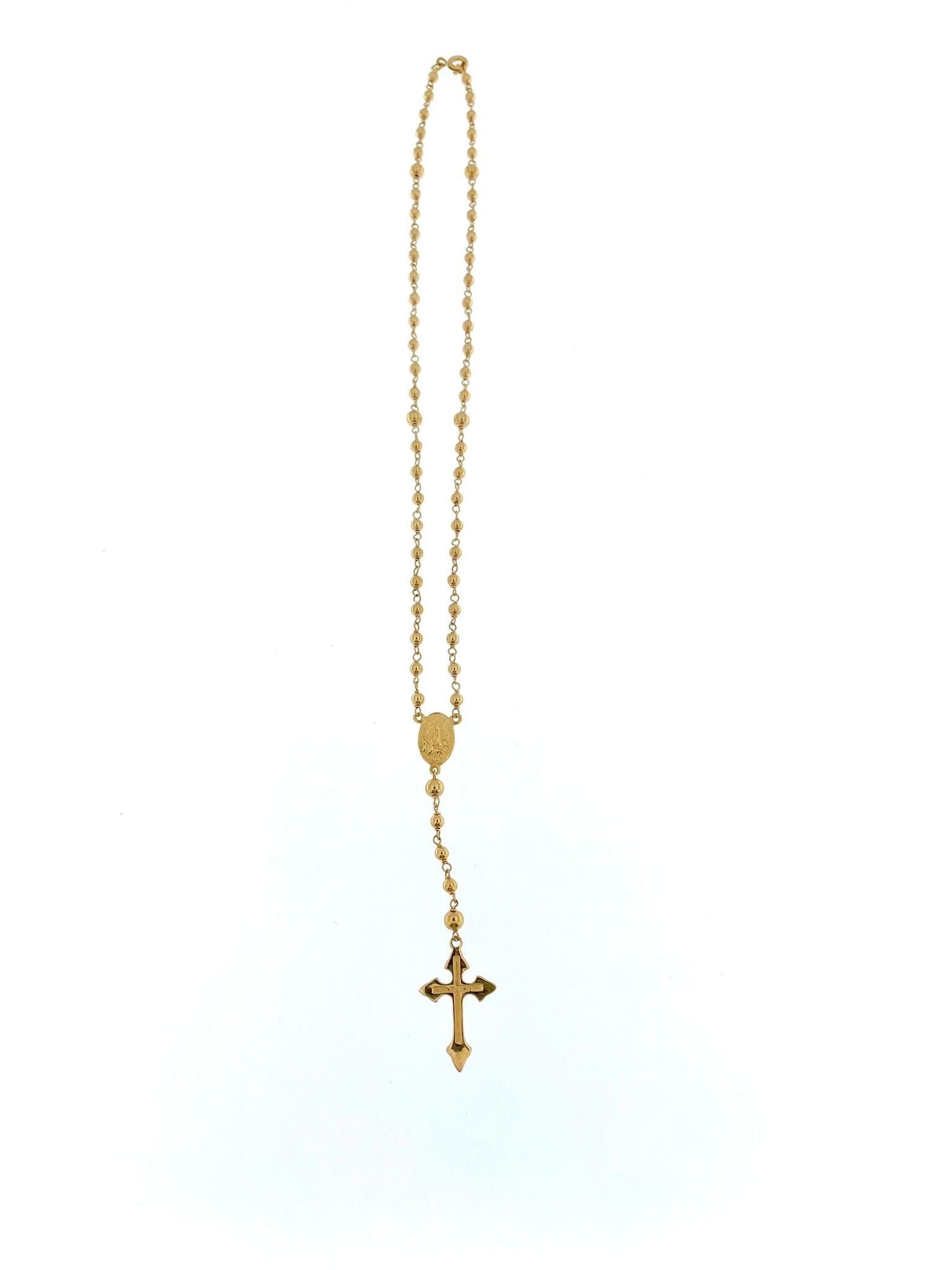 Artisan Vintage Portuguese Rosary in 19 karat Yellow Gold from Fatima For Sale