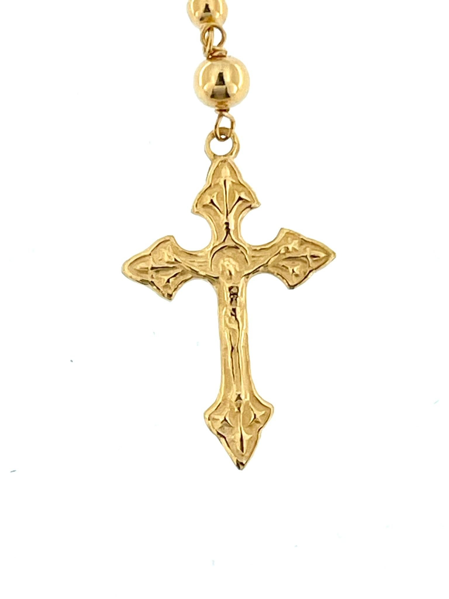 Vintage Portuguese Rosary in 19 karat Yellow Gold from Fatima In Good Condition For Sale In Esch-Sur-Alzette, LU