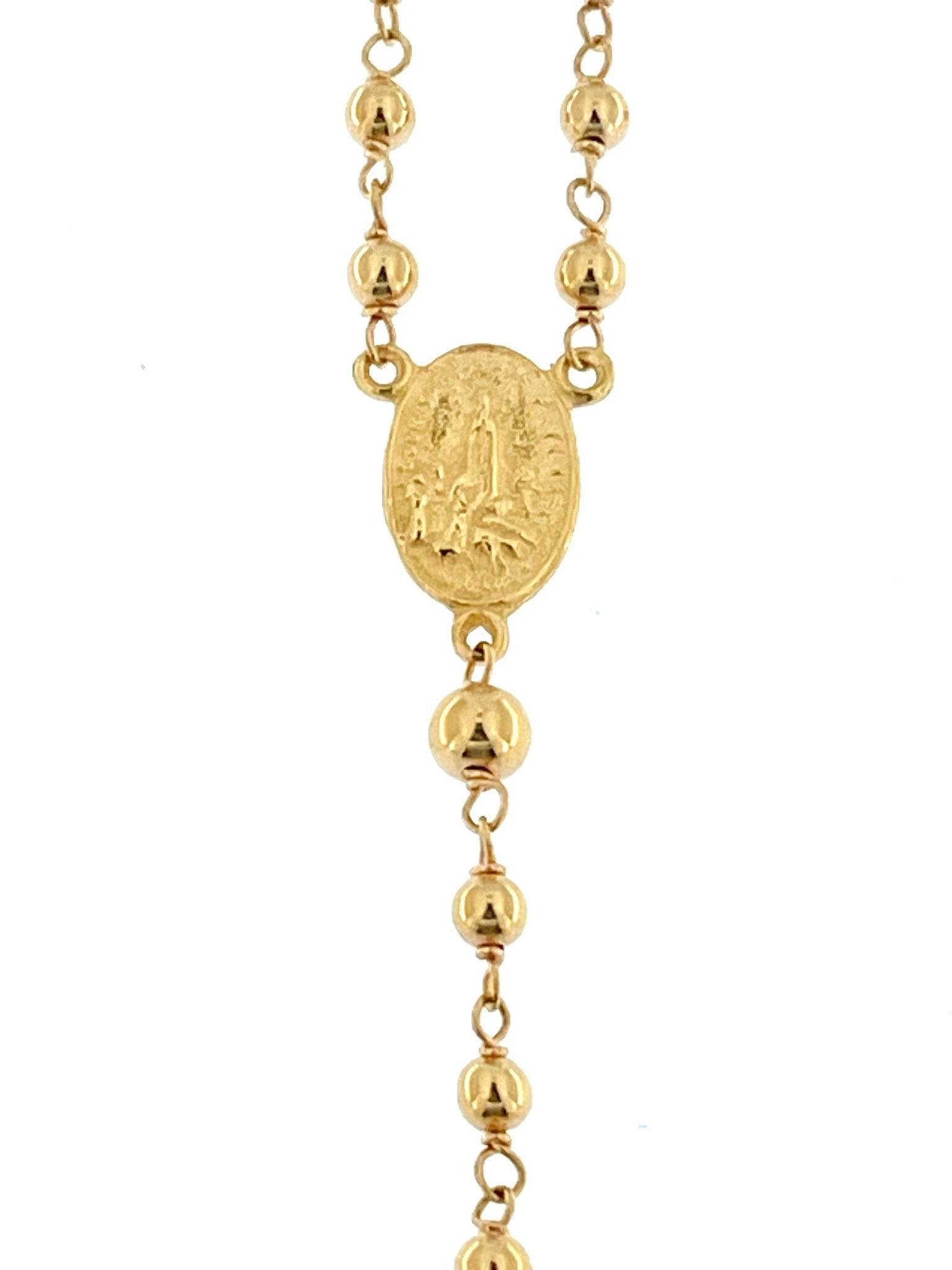 Women's or Men's Vintage Portuguese Rosary in 19 karat Yellow Gold from Fatima For Sale