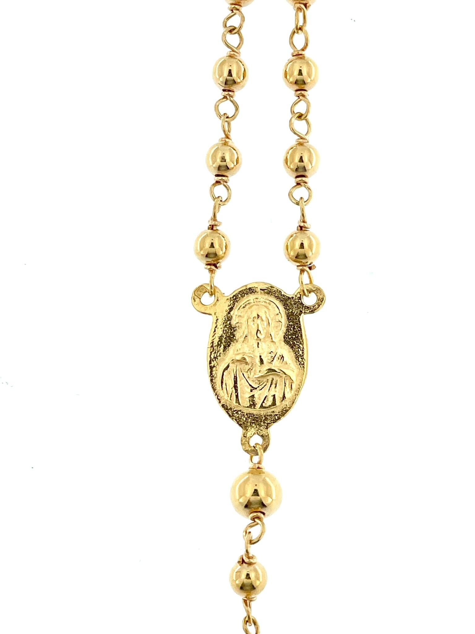 Vintage Portuguese Rosary in 19 karat Yellow Gold from Fatima For Sale 1