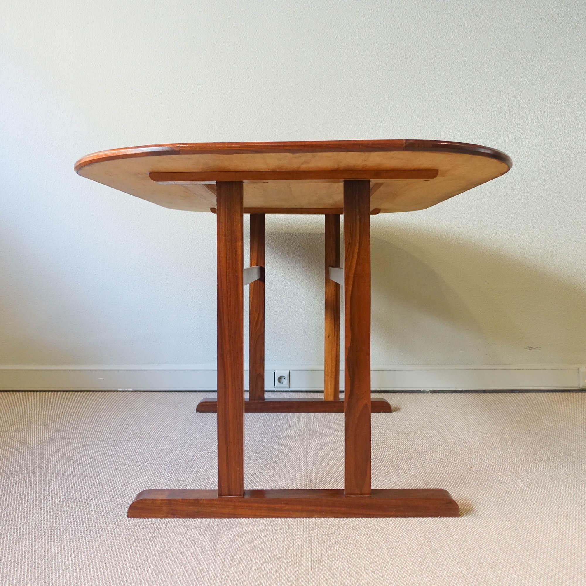 Vintage Portuguese Exotic Wood Dining Table, 1960s 5