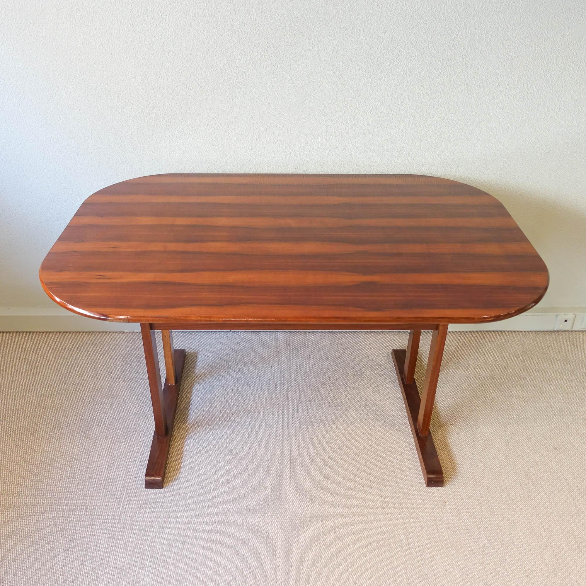 Vintage Portuguese Exotic Wood Dining Table, 1960s 6