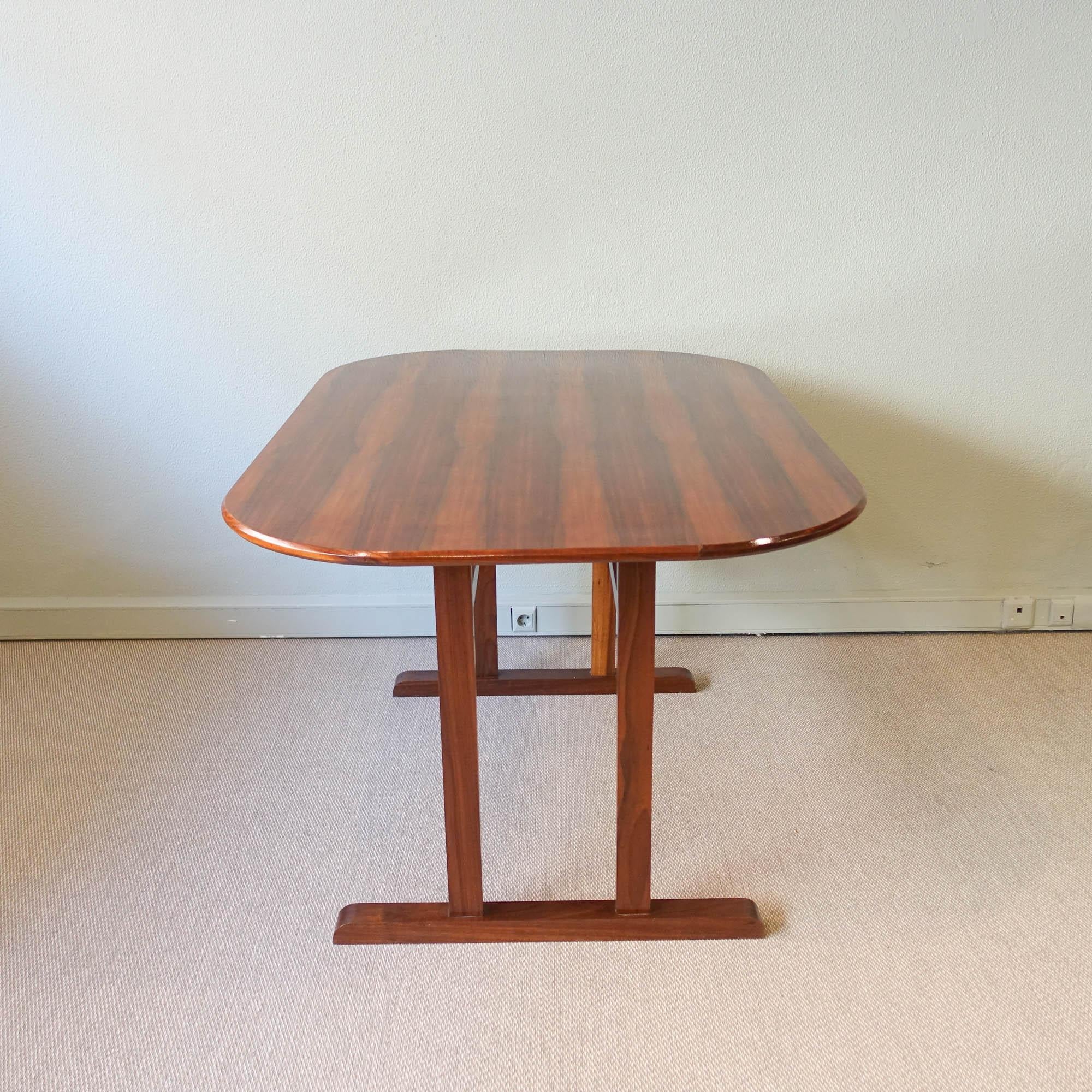 Vintage Portuguese Exotic Wood Dining Table, 1960s 1