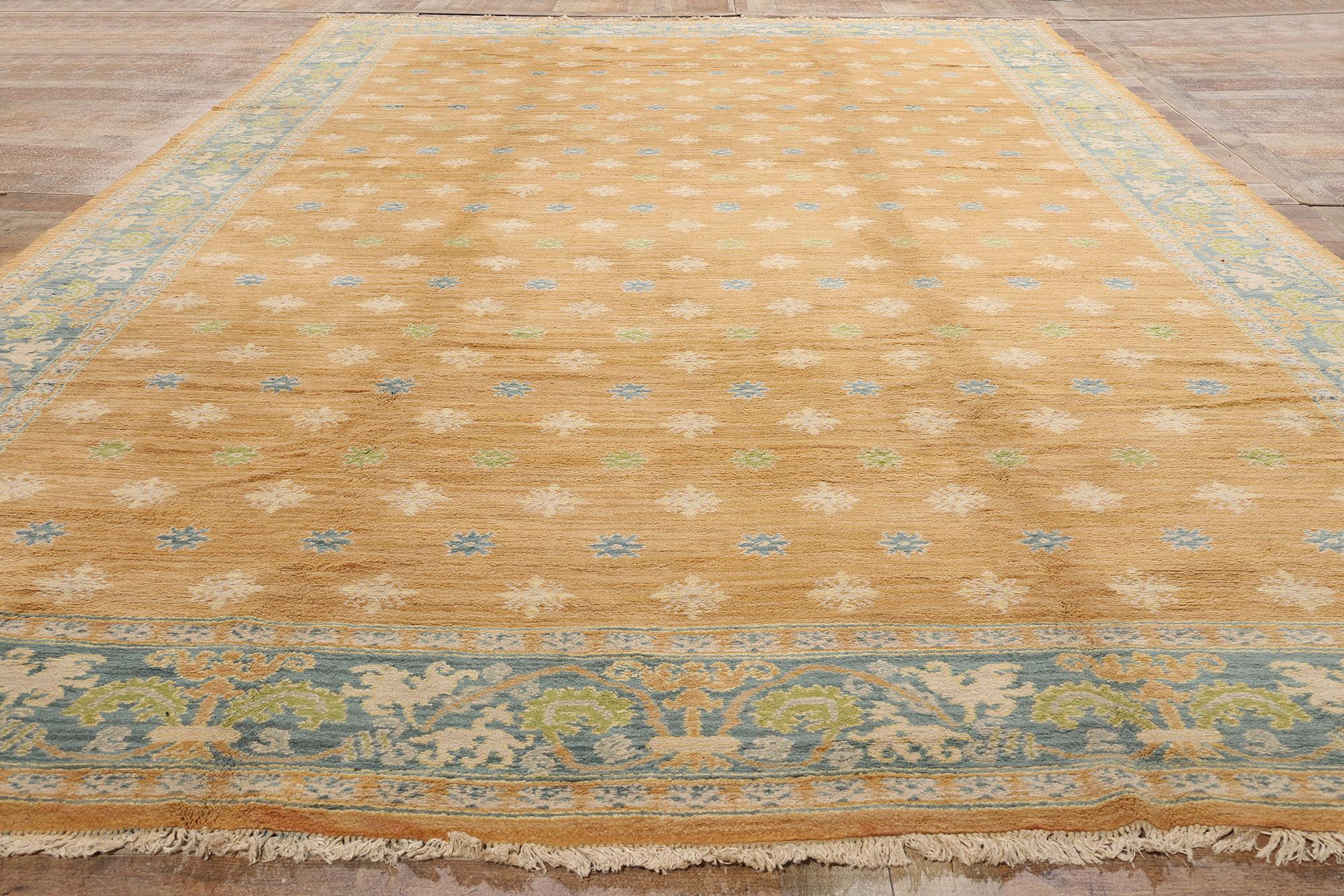 20th Century 1940's Golden European Portuguese Carpet with Modern Style For Sale