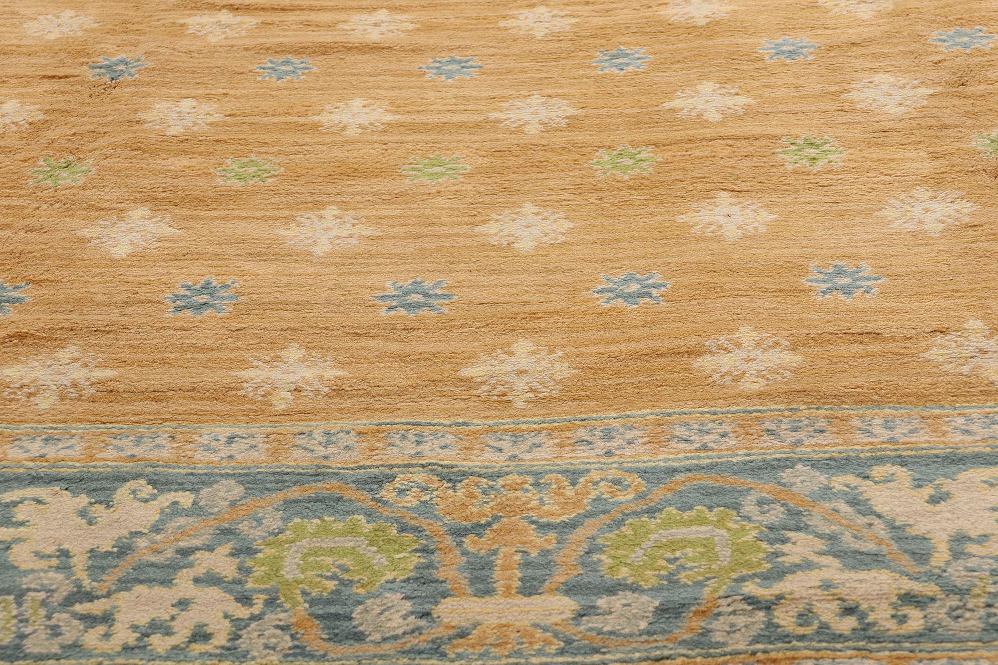 George II 1940's Golden European Portuguese Carpet with Modern Style For Sale