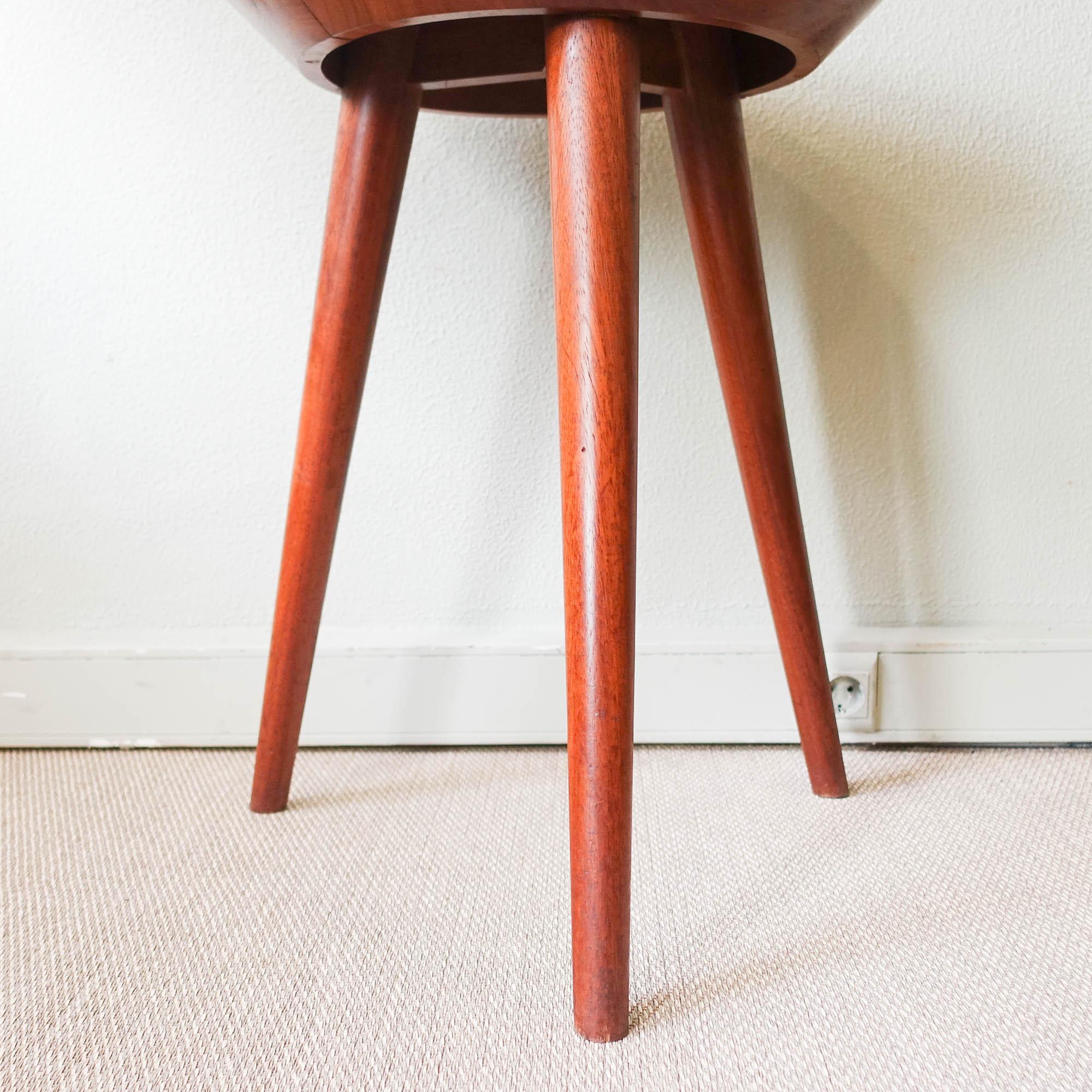 Vintage Portuguese Three Leg Side Table from Altamira, 1950's For Sale 1