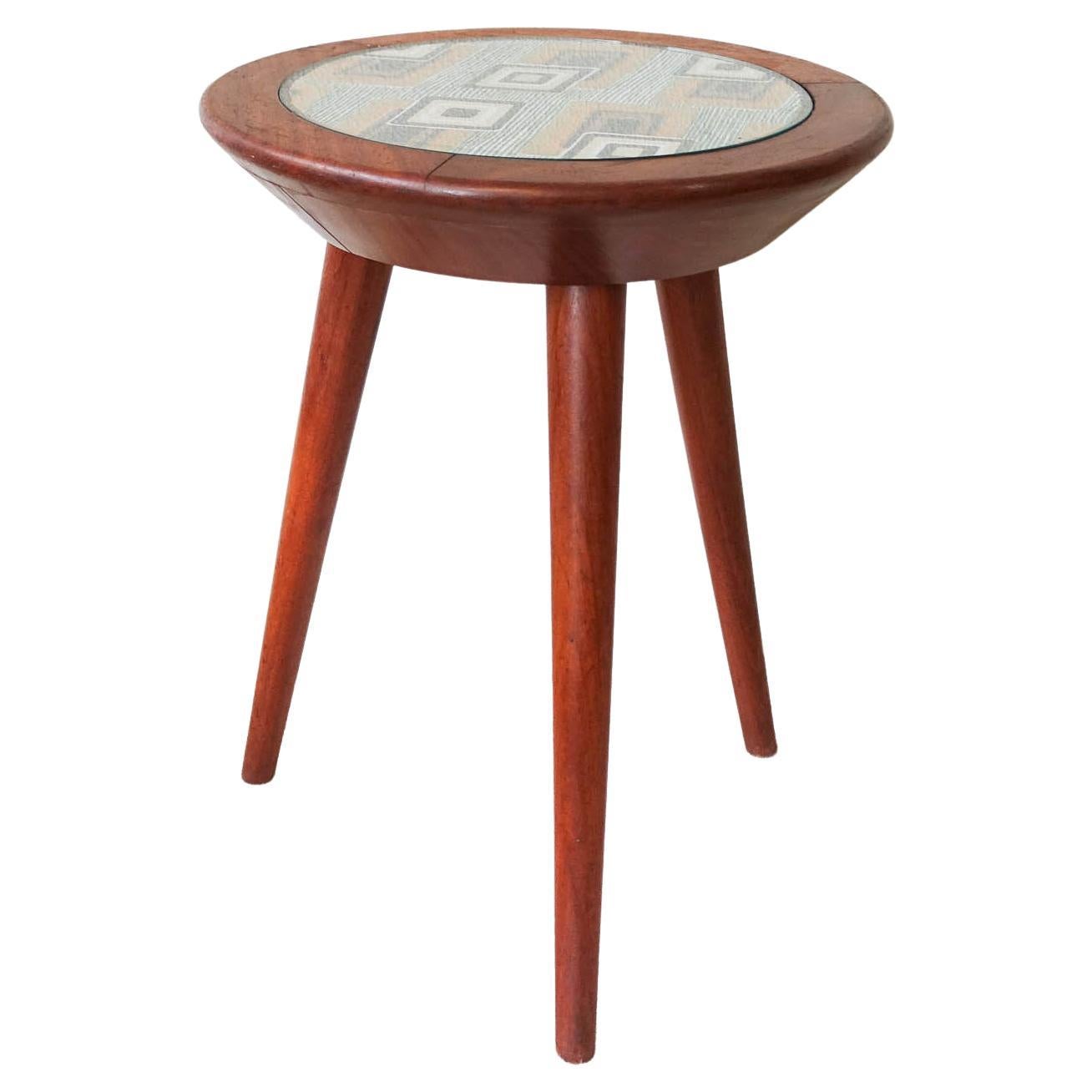 Vintage Portuguese Three Leg Side Table from Altamira, 1950's For Sale