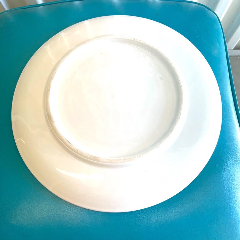 Vintage Portuguese White Majolica Cabbage Tureen with Ladle and