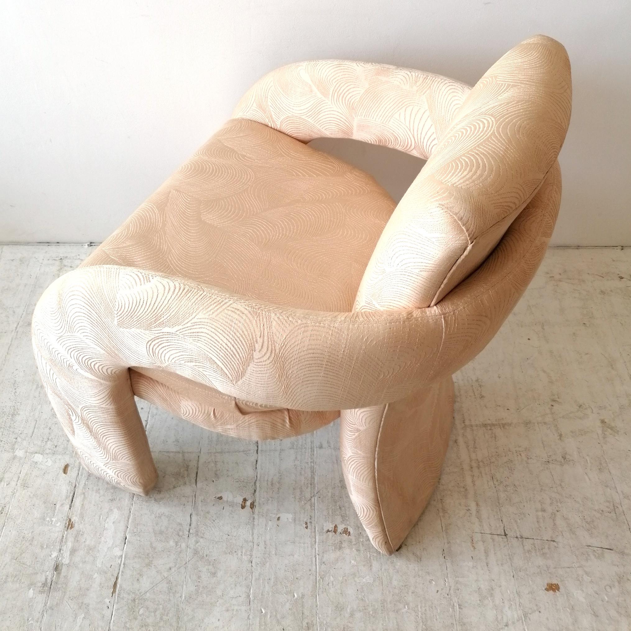 Vintage Post Modern 1980s American Peach Pink Lounge Chairs by Carson Furniture 7