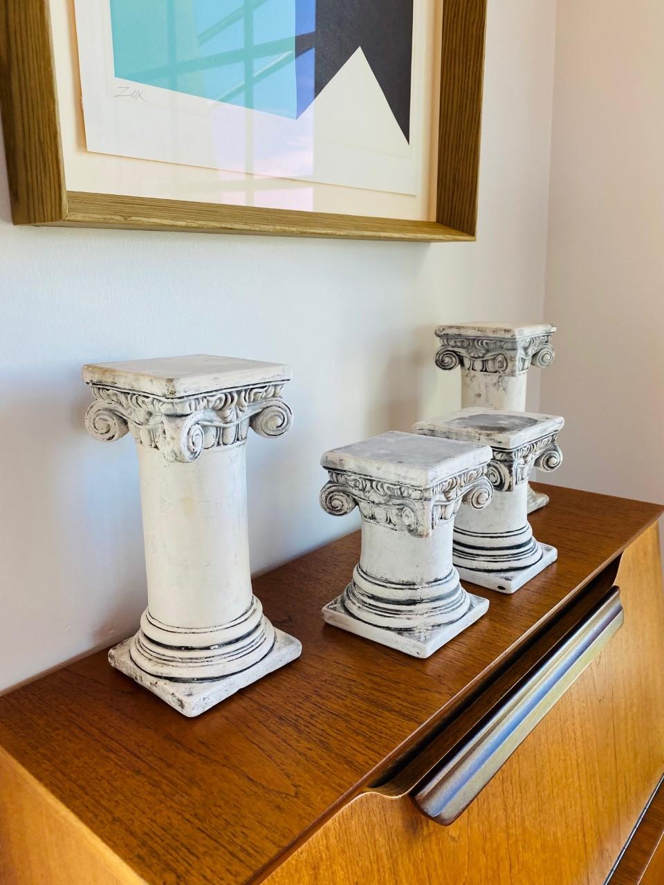 Vintage Post Modern 1980s Plaster Decorative Greek Columns Set of 4 For Sale 1