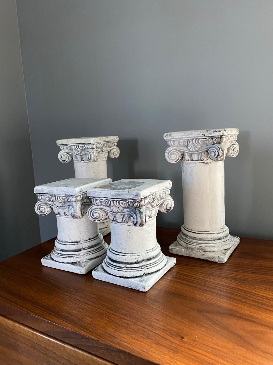 Vintage Post Modern 1980s Plaster Decorative Greek Columns Set of 4 For Sale 2