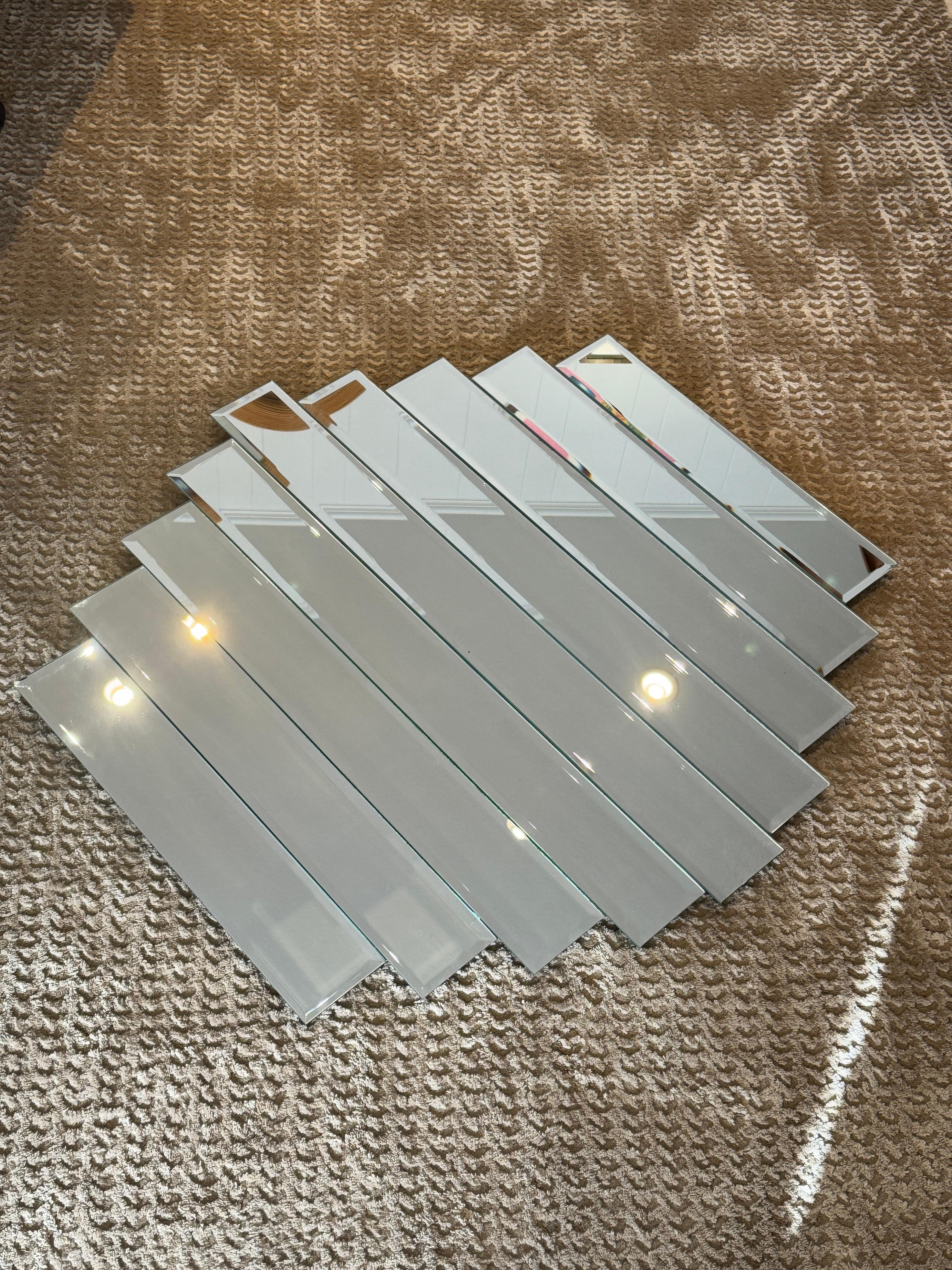 Late 20th Century Vintage post modern 9 panel beveled cascade mirror, circa 1980s