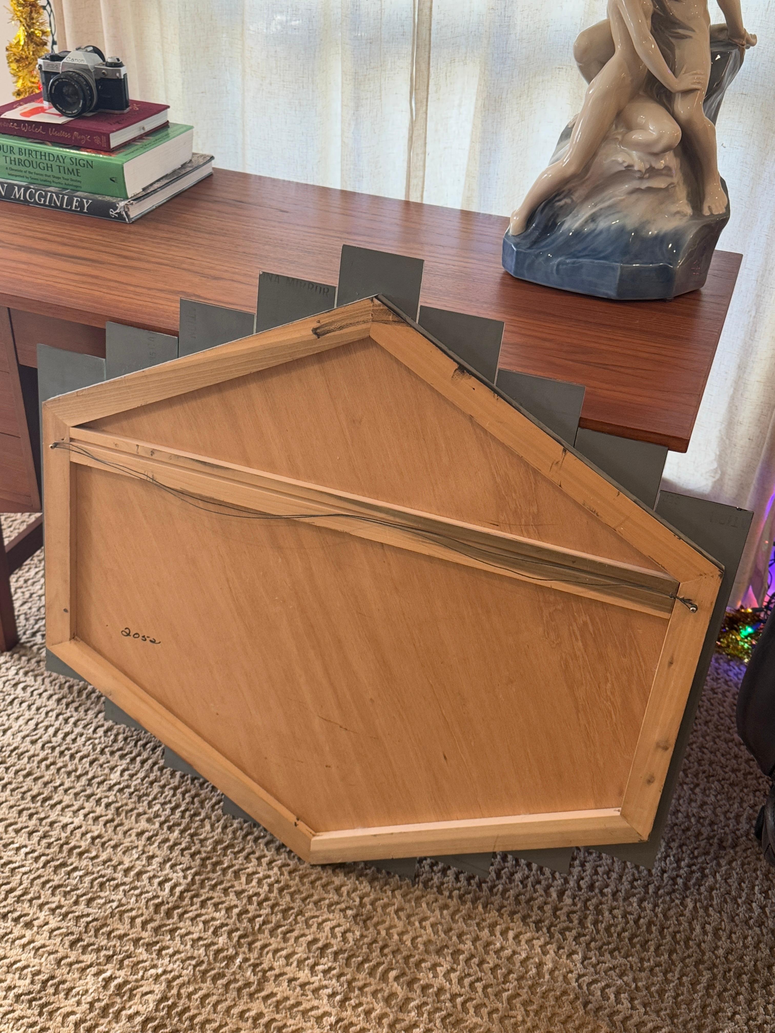 Vintage post modern 9 panel beveled cascade mirror, circa 1980s 2