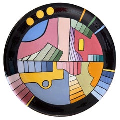 Vintage Post-Modern Abstract Ceramic Memphis Charger Platter