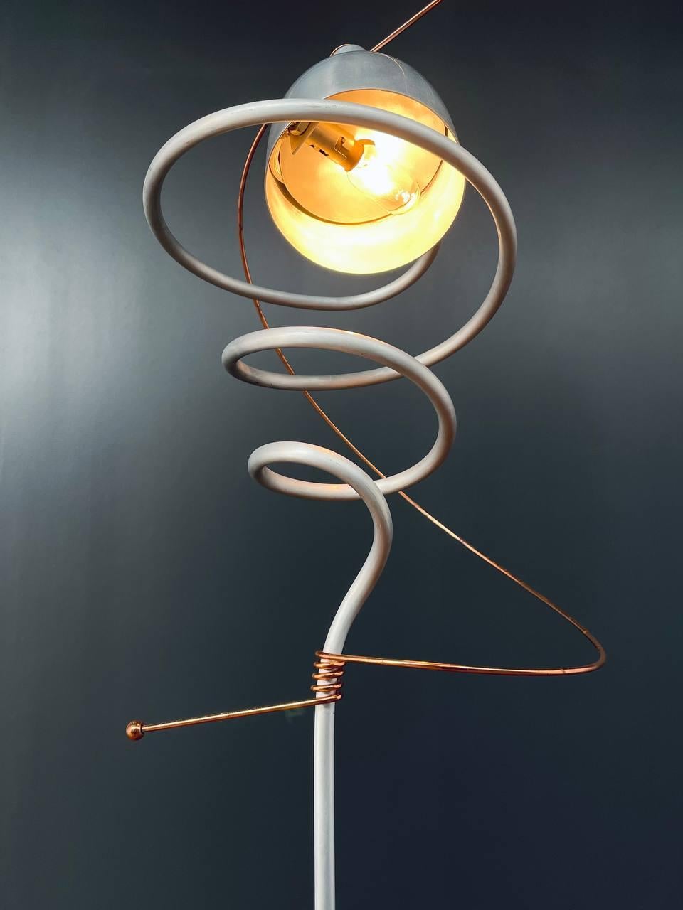 Vintage Post Modern Atomic Copper & Aluminum Table Lamp For Sale 1