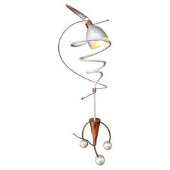 Vintage Post Modern Atomic Copper & Aluminum Table Lamp