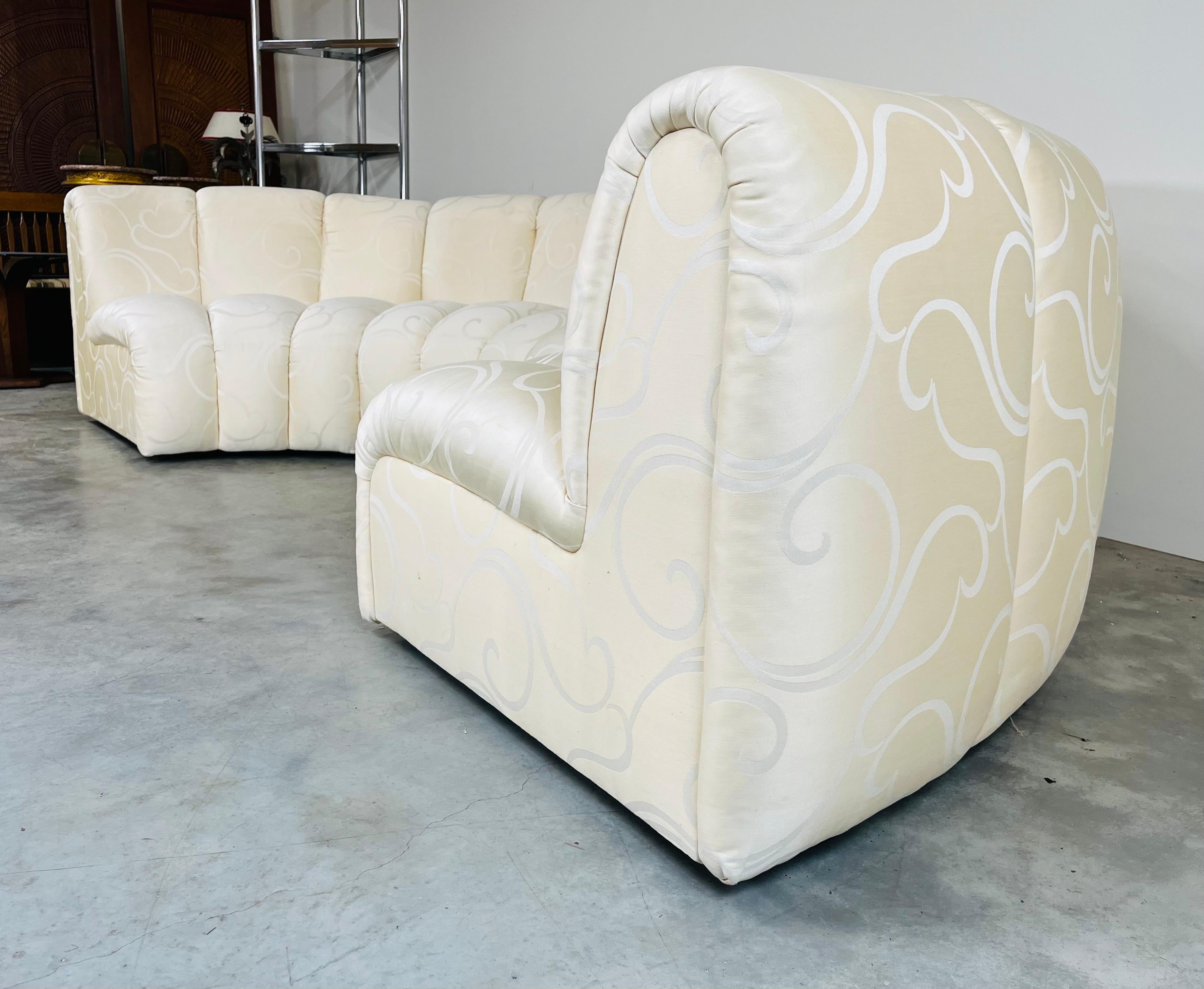 Fauteuil de canapé sectionnel modulaire Bernhardt Channel 4 pièces vintage post-moderne des années 1980 en vente 4