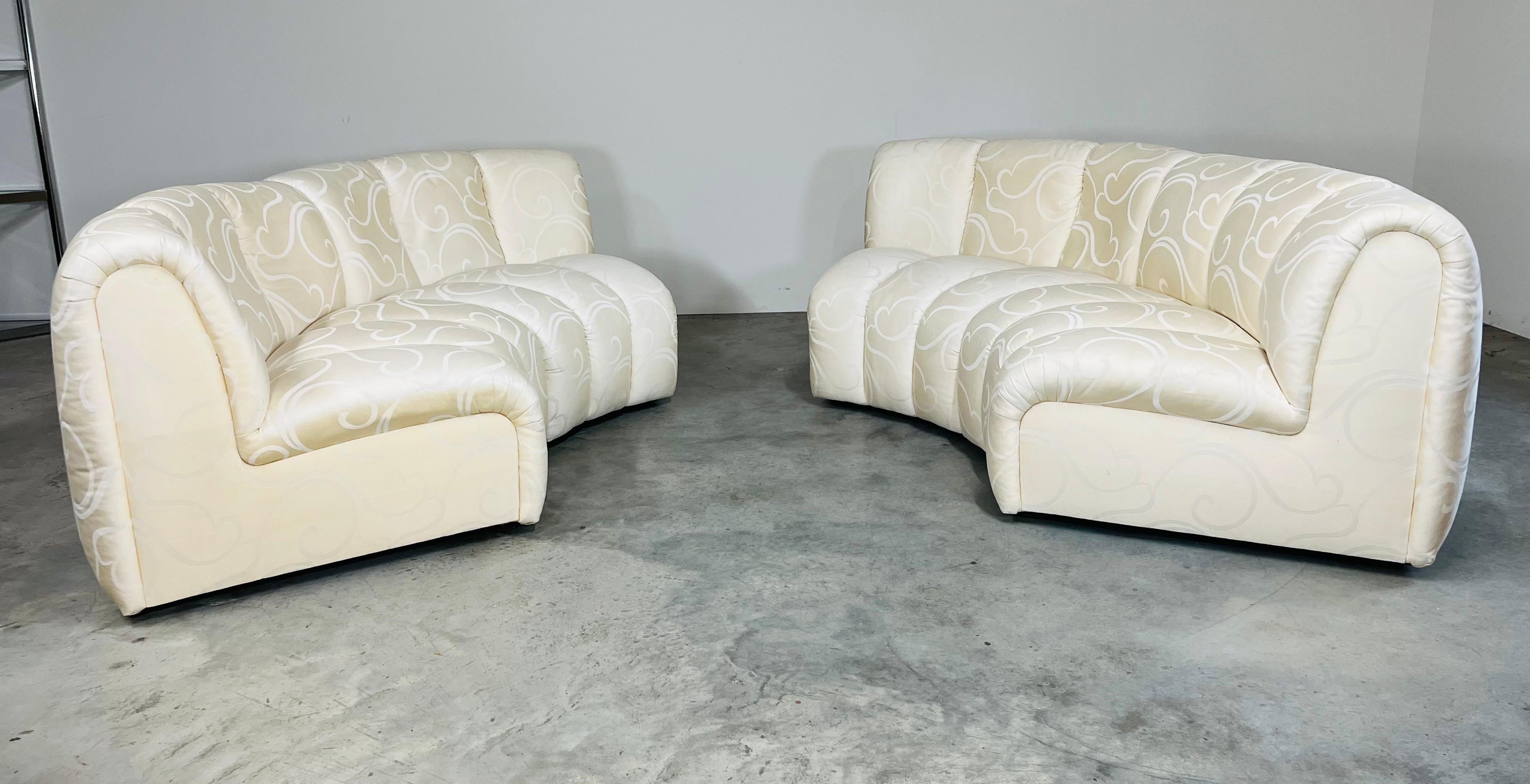 Postmoderne Fauteuil de canapé sectionnel modulaire Bernhardt Channel 4 pièces vintage post-moderne des années 1980 en vente