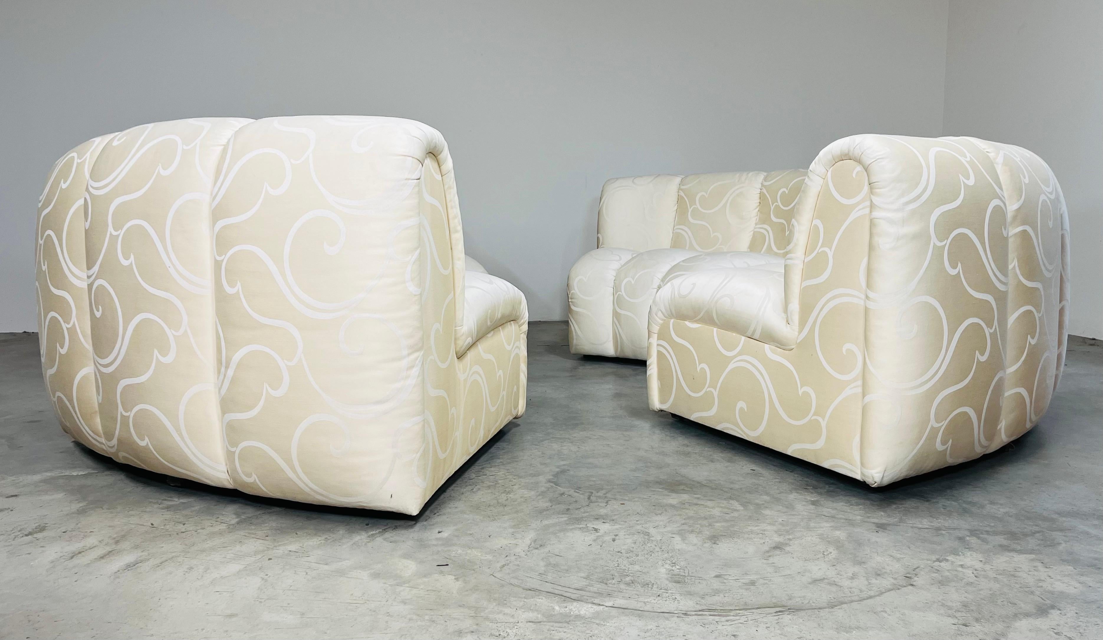 20ième siècle Fauteuil de canapé sectionnel modulaire Bernhardt Channel 4 pièces vintage post-moderne des années 1980 en vente