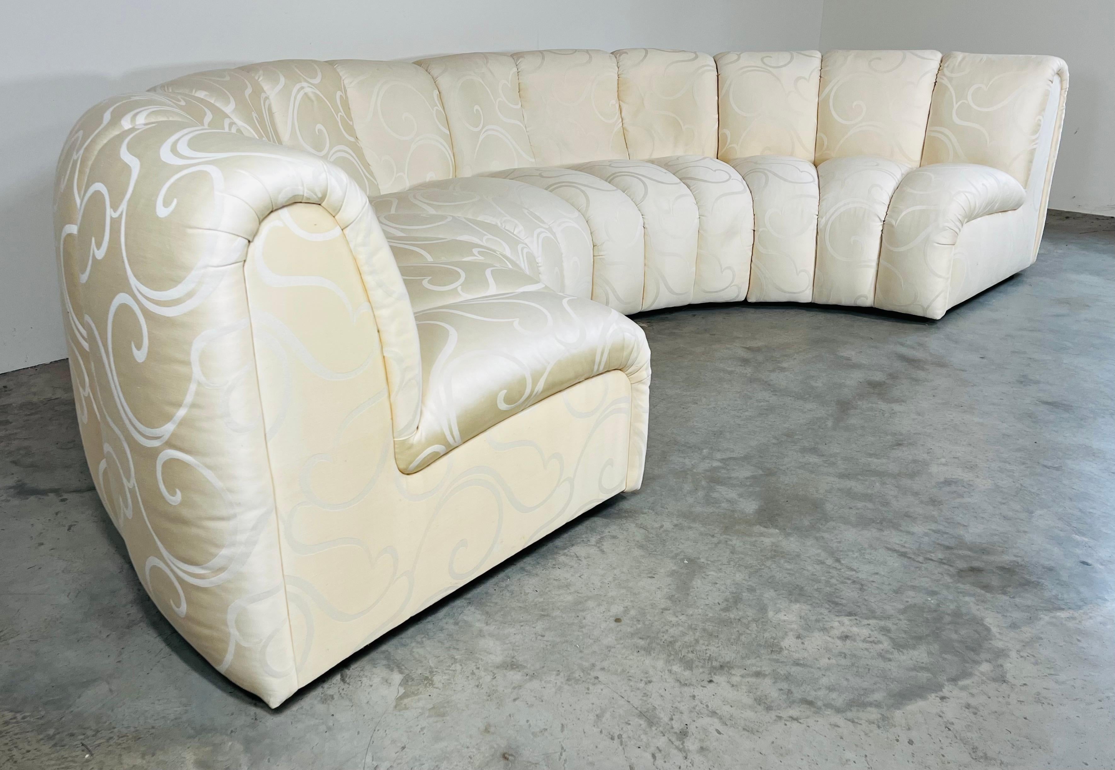 Acier Fauteuil de canapé sectionnel modulaire Bernhardt Channel 4 pièces vintage post-moderne des années 1980 en vente