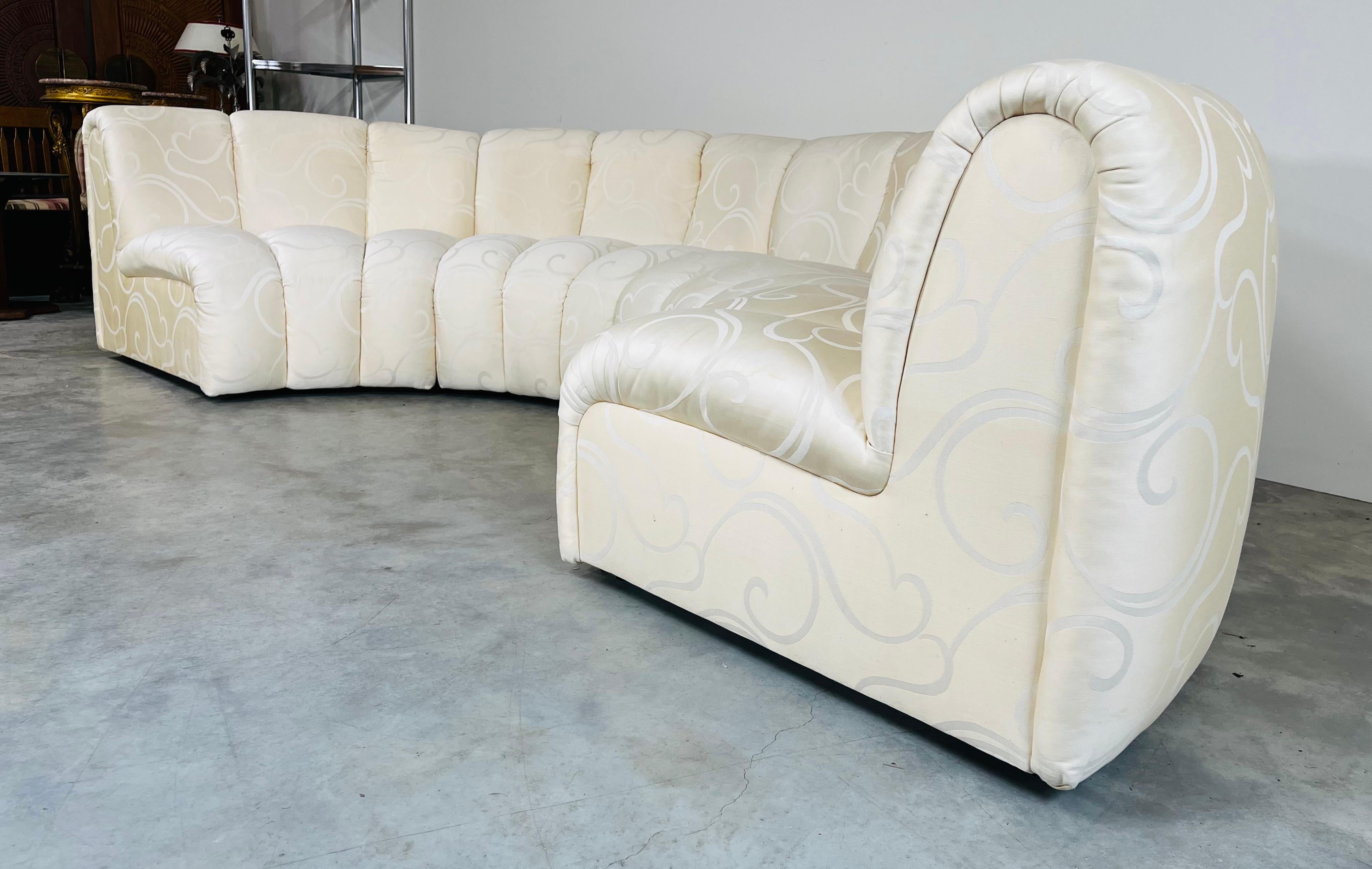 Fauteuil de canapé sectionnel modulaire Bernhardt Channel 4 pièces vintage post-moderne des années 1980 en vente 2