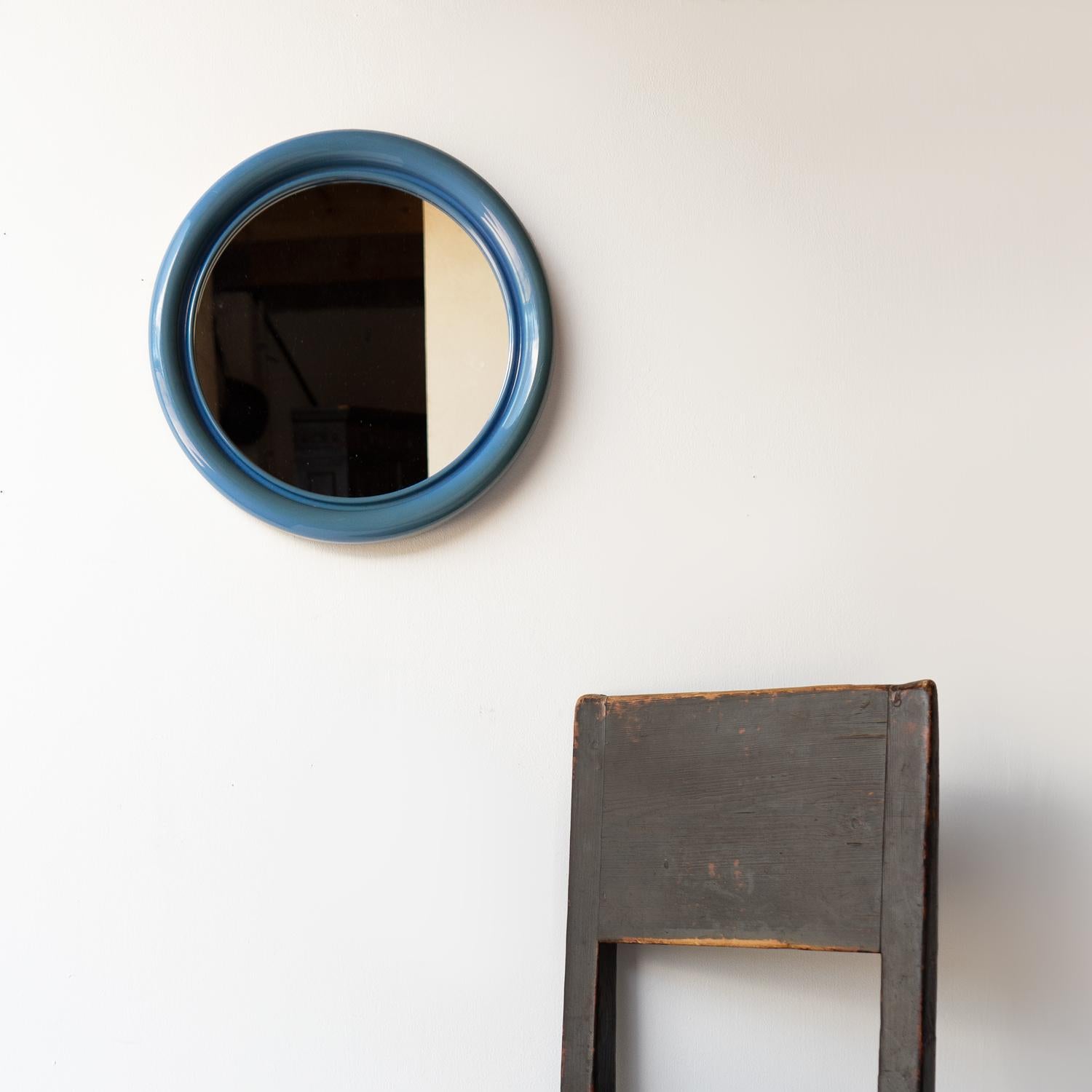 Postmoderne Miroir bleu post-moderne 'Crayonne' par Habitat, 1970
