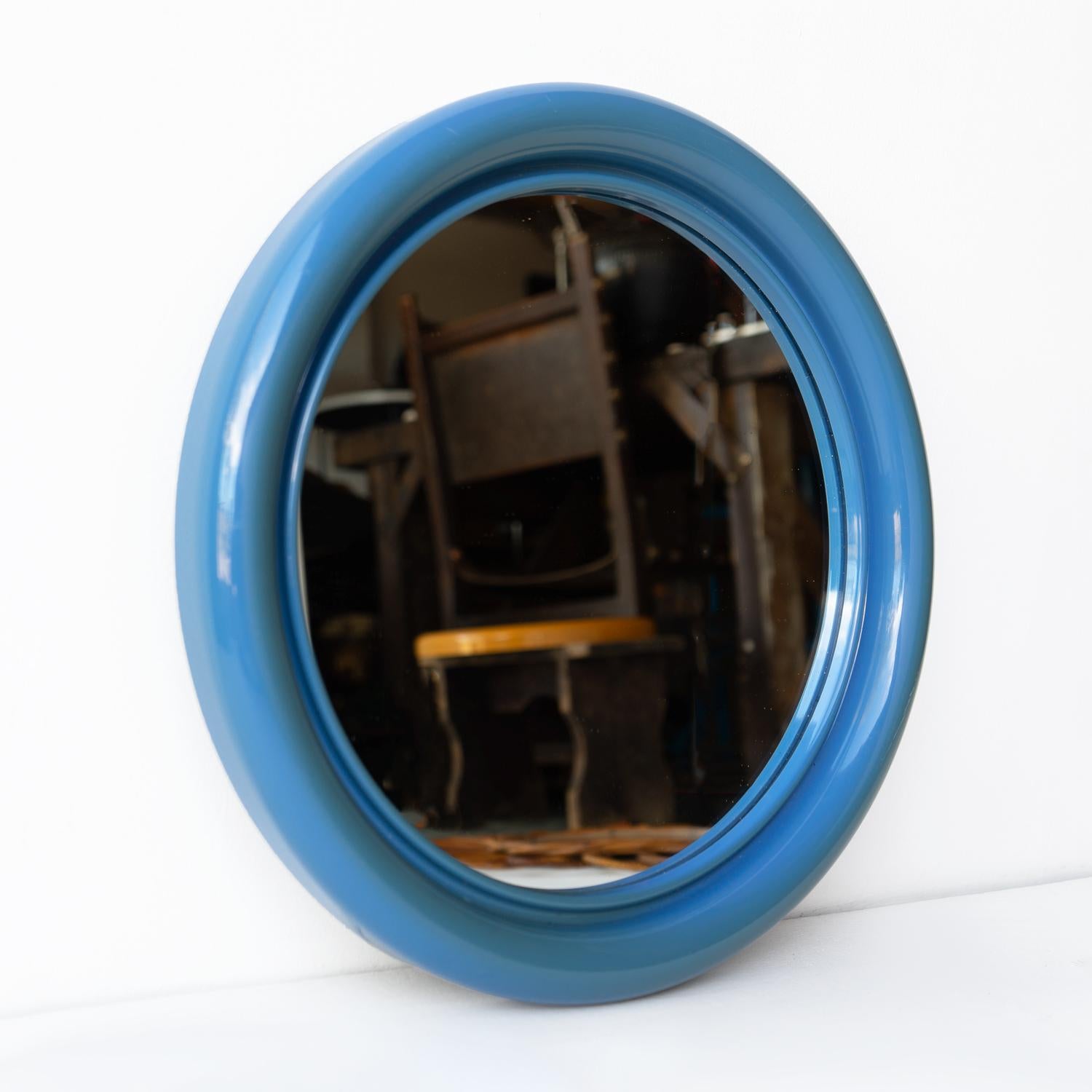 Britannique Miroir bleu post-moderne 'Crayonne' par Habitat, 1970